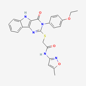 2-{[3-(4-Ethoxyphenyl)-4-oxo-3H,4H,5H-pyrimido[5,4-B]indol-2-YL]sulfanyl}-N-(5-methyl-1,2-oxazol-3-YL)acetamide