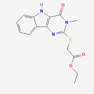 molecular formula C15H15N3O3S B10807535 ethyl [(3-methyl-4-oxo-4,5-dihydro-3H-pyrimido[5,4-b]indol-2-yl)thio]acetate 