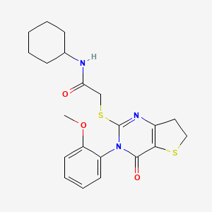 N-cyclohexyl-2-[[3-(2-methoxyphenyl)-4-oxo-6,7-dihydrothieno[3,2-d]pyrimidin-2-yl]sulfanyl]acetamide