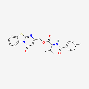 (4-oxopyrimido[2,1-b][1,3]benzothiazol-2-yl)methyl (2S)-3-methyl-2-[(4-methylbenzoyl)amino]butanoate