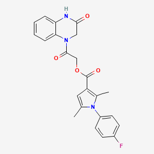 [2-Oxo-2-(3-oxo-2,4-dihydroquinoxalin-1-yl)ethyl] 1-(4-fluorophenyl)-2,5-dimethylpyrrole-3-carboxylate