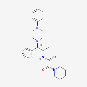 molecular formula C24H32N4O2S B10807624 2-Oxo-N-[1-(4-phenylpiperazin-1-YL)-1-(thiophen-2-YL)propan-2-YL]-2-(piperidin-1-YL)acetamide 