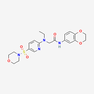 molecular formula C21H26N4O6S B10807636 N-(2,3-dihydro-1,4-benzodioxin-6-yl)-2-[ethyl-(5-morpholin-4-ylsulfonylpyridin-2-yl)amino]acetamide 