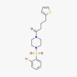 molecular formula C18H21BrN2O3S2 B10807649 1-[4-(2-Bromophenyl)sulfonylpiperazin-1-yl]-4-thiophen-2-ylbutan-1-one 