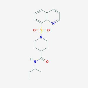 N-butan-2-yl-1-quinolin-8-ylsulfonylpiperidine-4-carboxamide