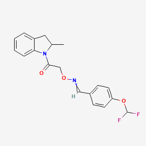 2-[[4-(Difluoromethoxy)phenyl]methylideneamino]oxy-1-(2-methyl-2,3-dihydroindol-1-yl)ethanone