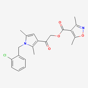 [2-[1-[(2-Chlorophenyl)methyl]-2,5-dimethylpyrrol-3-yl]-2-oxoethyl] 3,5-dimethyl-1,2-oxazole-4-carboxylate