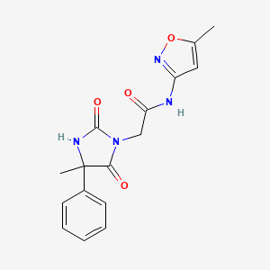 molecular formula C16H16N4O4 B10807705 2-(4-methyl-2,5-dioxo-4-phenylimidazolidin-1-yl)-N-(5-methyl-1,2-oxazol-3-yl)acetamide 