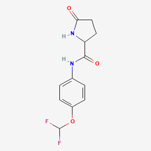 molecular formula C12H12F2N2O3 B10807711 N-[4-(difluoromethoxy)phenyl]-5-oxopyrrolidine-2-carboxamide 