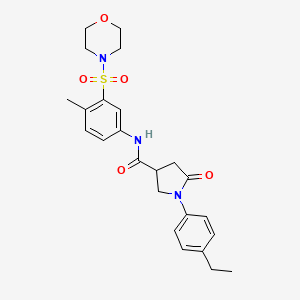 molecular formula C24H29N3O5S B10807719 1-(4-ethylphenyl)-N-(4-methyl-3-morpholin-4-ylsulfonylphenyl)-5-oxopyrrolidine-3-carboxamide 