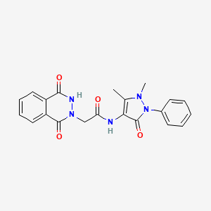 molecular formula C21H19N5O4 B10807725 N-(1,5-dimethyl-3-oxo-2-phenylpyrazol-4-yl)-2-(1,4-dioxo-3H-phthalazin-2-yl)acetamide 