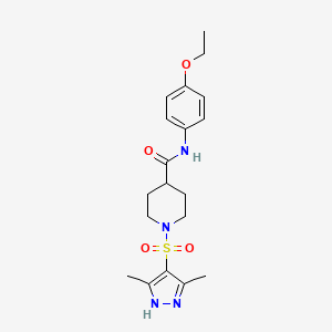 molecular formula C19H26N4O4S B10807738 1-[(3,5-dimethyl-1H-pyrazol-4-yl)sulfonyl]-N-(4-ethoxyphenyl)piperidine-4-carboxamide 