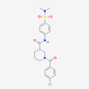 molecular formula C21H24ClN3O4S B10807740 1-(4-chlorobenzoyl)-N-[4-(dimethylsulfamoyl)phenyl]piperidine-3-carboxamide 