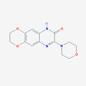 molecular formula C14H15N3O4 B10807755 8-(morpholin-4-yl)-2H,3H-[1,4]dioxino[2,3-g]quinoxalin-7-ol 