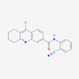 molecular formula C21H16ClN3O B10807764 9-chloro-N-(2-cyanophenyl)-5,6,7,8-tetrahydroacridine-3-carboxamide 