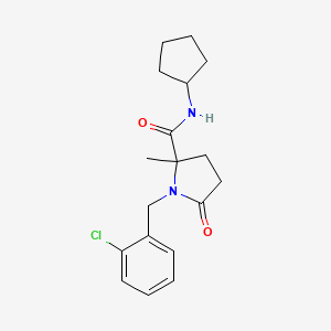 1-[(2-chlorophenyl)methyl]-N-cyclopentyl-2-methyl-5-oxopyrrolidine-2-carboxamide