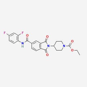 molecular formula C23H21F2N3O5 B10807781 Ethyl 4-{5-[(2,4-difluorophenyl)carbamoyl]-1,3-dioxo-2,3-dihydro-1H-isoindol-2-YL}piperidine-1-carboxylate 