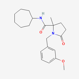 N-cycloheptyl-1-[(3-methoxyphenyl)methyl]-2-methyl-5-oxopyrrolidine-2-carboxamide