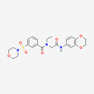 molecular formula C23H27N3O7S B10807812 N-[2-(2,3-dihydro-1,4-benzodioxin-6-ylamino)-2-oxoethyl]-N-ethyl-3-morpholin-4-ylsulfonylbenzamide 