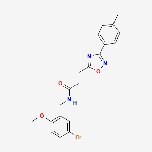 molecular formula C20H20BrN3O3 B10807813 N-[(5-bromo-2-methoxyphenyl)methyl]-3-[3-(4-methylphenyl)-1,2,4-oxadiazol-5-yl]propanamide 