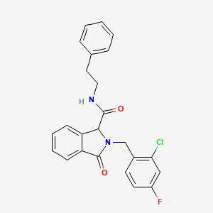 molecular formula C24H20ClFN2O2 B10807875 2-[(2-chloro-4-fluorophenyl)methyl]-3-oxo-N-(2-phenylethyl)-1H-isoindole-1-carboxamide 