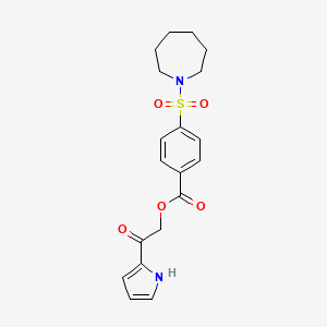 molecular formula C19H22N2O5S B10807881 [2-oxo-2-(1H-pyrrol-2-yl)ethyl] 4-(azepan-1-ylsulfonyl)benzoate 