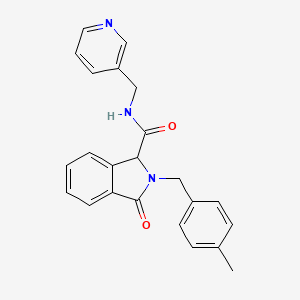 molecular formula C23H21N3O2 B10807884 2-[(4-Methylphenyl)methyl]-3-oxo-N-[(pyridin-3-YL)methyl]-2,3-dihydro-1H-isoindole-1-carboxamide 