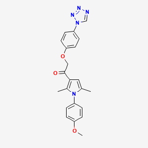 molecular formula C22H21N5O3 B10807886 1-[1-(4-Methoxyphenyl)-2,5-dimethylpyrrol-3-yl]-2-[4-(tetrazol-1-yl)phenoxy]ethanone 