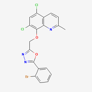 2-(2-Bromophenyl)-5-[(5,7-dichloro-2-methylquinolin-8-yl)oxymethyl]-1,3,4-oxadiazole