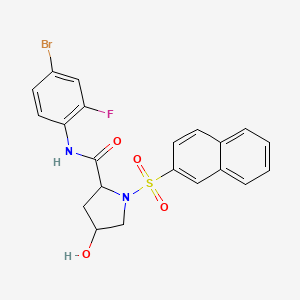 N-(4-bromo-2-fluorophenyl)-4-hydroxy-1-naphthalen-2-ylsulfonylpyrrolidine-2-carboxamide