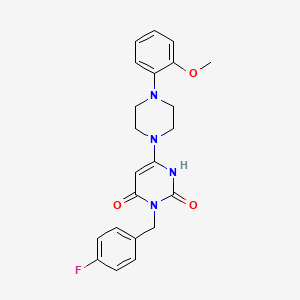 molecular formula C22H23FN4O3 B10807913 3-[(4-Fluorophenyl)methyl]-6-[4-(2-methoxyphenyl)piperazin-1-YL]-1,2,3,4-tetrahydropyrimidine-2,4-dione 