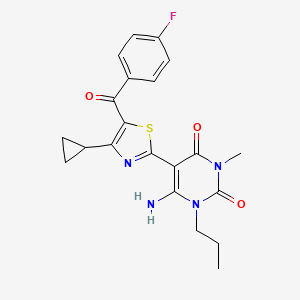 6-Amino-5-[4-cyclopropyl-5-(4-fluorobenzoyl)-1,3-thiazol-2-yl]-3-methyl-1-propylpyrimidine-2,4-dione