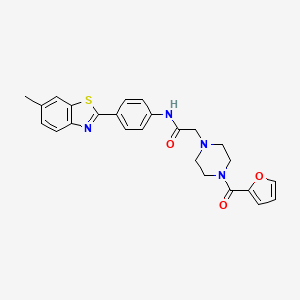 2-[4-(furan-2-carbonyl)piperazin-1-yl]-N-[4-(6-methyl-1,3-benzothiazol-2-yl)phenyl]acetamide