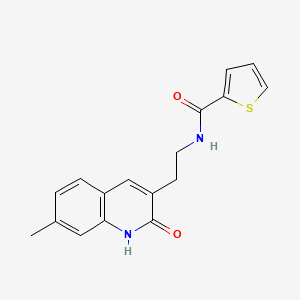 N-[2-(7-methyl-2-oxo-1H-quinolin-3-yl)ethyl]thiophene-2-carboxamide