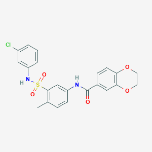 N-[3-[(3-chlorophenyl)sulfamoyl]-4-methylphenyl]-2,3-dihydro-1,4-benzodioxine-6-carboxamide