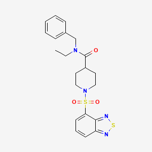 molecular formula C21H24N4O3S2 B10807999 1-(2,1,3-Benzothiadiazole-4-sulfonyl)-N-benzyl-N-ethylpiperidine-4-carboxamide 