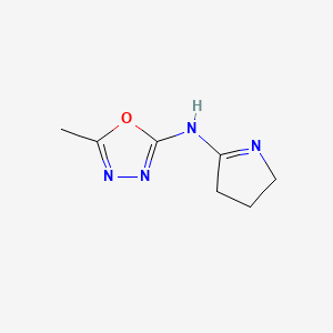 molecular formula C7H10N4O B10808010 n-(5-Methyl-1,3,4-oxadiazol-2-yl)pyrrolidin-2-imine 