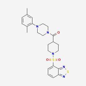 molecular formula C24H29N5O3S2 B10808018 4-({4-[4-(2,5-Dimethylphenyl)piperazine-1-carbonyl]piperidin-1-YL}sulfonyl)-2,1,3-benzothiadiazole 