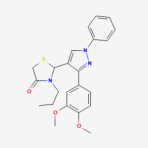 2-[3-(3,4-Dimethoxyphenyl)-1-phenylpyrazol-4-yl]-3-propyl-1,3-thiazolidin-4-one