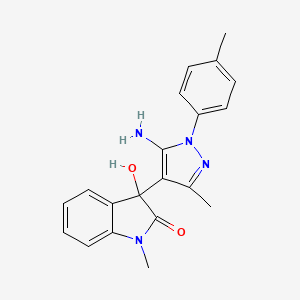 3-[5-Amino-3-methyl-1-(4-methylphenyl)-1H-pyrazol-4-yl]-1,3-dihydro-3-hydroxy-1-methyl-2H-indol-2-one