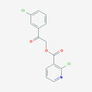 molecular formula C14H9Cl2NO3 B10808052 2-(3-Chlorophenyl)-2-oxoethyl 2-chloropyridine-3-carboxylate 