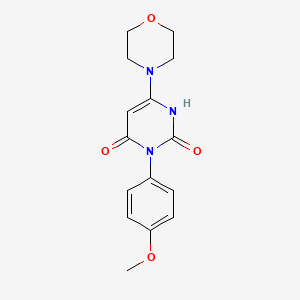 molecular formula C15H17N3O4 B10808058 3-(4-methoxyphenyl)-6-morpholin-4-ylpyrimidine-2,4(1H,3H)-dione 