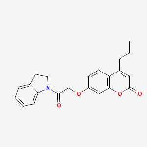 molecular formula C22H21NO4 B10808085 7-[2-(2,3-Dihydro-indol-1-yl)-2-oxo-ethoxy]-4-propyl-chromen-2-one 