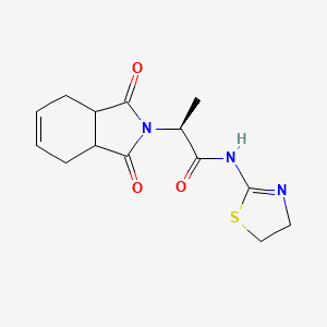 molecular formula C14H17N3O3S B10808089 (2S)-N-(4,5-dihydro-1,3-thiazol-2-yl)-2-(1,3-dioxo-3a,4,7,7a-tetrahydroisoindol-2-yl)propanamide 