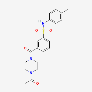 molecular formula C20H23N3O4S B10808092 3-(4-acetylpiperazine-1-carbonyl)-N-(4-methylphenyl)benzenesulfonamide 