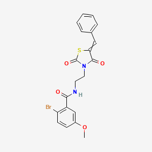 molecular formula C20H17BrN2O4S B10808094 N-[2-(5-benzylidene-2,4-dioxo-1,3-thiazolidin-3-yl)ethyl]-2-bromo-5-methoxybenzamide 