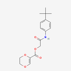 molecular formula C17H21NO5 B10808109 [2-(4-Tert-butylanilino)-2-oxoethyl] 2,3-dihydro-1,4-dioxine-5-carboxylate 