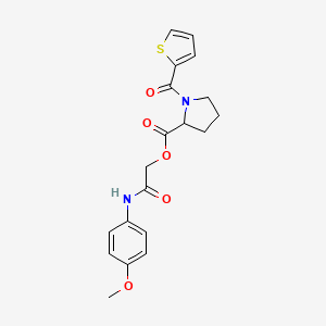 molecular formula C19H20N2O5S B10808114 [2-(4-Methoxyanilino)-2-oxoethyl] 1-(thiophene-2-carbonyl)pyrrolidine-2-carboxylate 