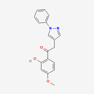 molecular formula C18H16N2O3 B10808115 1-(2-hydroxy-4-methoxyphenyl)-2-(1-phenyl-1H-pyrazol-4-yl)ethanone CAS No. 61034-00-2