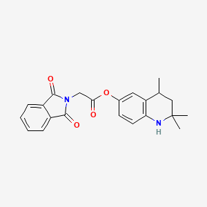 molecular formula C22H22N2O4 B10808118 2,2,4-trimethyl-1,2,3,4-tetrahydroquinolin-6-yl (1,3-dioxo-1,3-dihydro-2H-isoindol-2-yl)acetate 